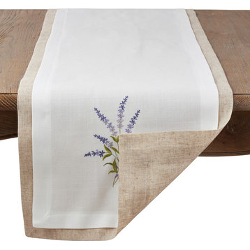 Lavandula Collection Country Double Layer Linen 16"x72" Table Runner