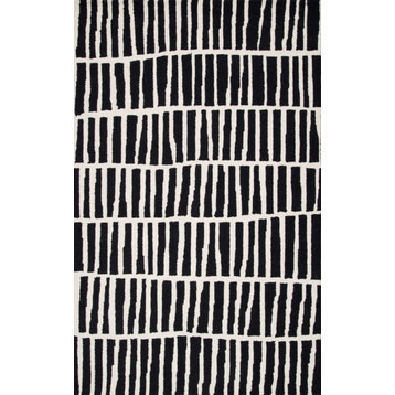 Nuloom Irregular Parallel Bars Area Rug, Black 4'x6'