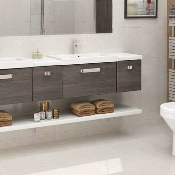 $139.99 Milly Modern 2-Handle Deck Mounted Waterfall Widespread Bathroom Sink Fa