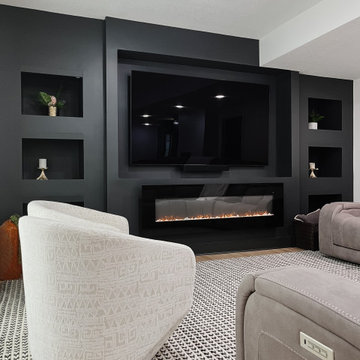 Black and Gold Basement Remodel