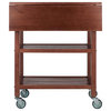Winsome Jonathan Transitional Solid Wood Kitchen Cart in Walnut