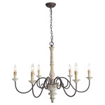 LNC - LNC 6-Light Distressed Wood French Country and Farmhouse Candle Chandelier - At LNC, we always believe that Classic is the Timeless Fashion, Liveable is the essential lifestyle, and Natural is the eternal beauty. Every product is an artwork of LNC, we strive to combine timeless design aesthetics with quality, and each piece can be a lasting appeal.