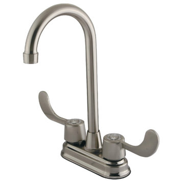 Kingston Brass Nufrench Bar Prep Faucets With Brushed Nickel Finish KB498ADA