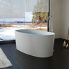Badeloft UPC Certified Stone Resin, Freestanding Bathtub, Glossy White