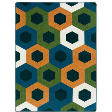 Hexed 10'9" x 13'2" area rug, color Citrus
