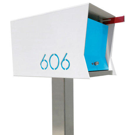 The RetroBox with Locking doors. Modern Pole Mounted Mailbox, Pole not included.