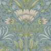 Trailing Vines Floral Wallpaper, Soft Blue, Double Roll