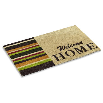 Vinyl Backed Welcome Home Printed 0.5" Thick Coco Doormat