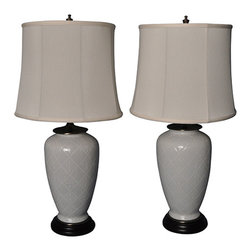 Pair of Gray Ceramic Lamps - Products