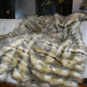 Siberian Stripe Faux Fur Throw