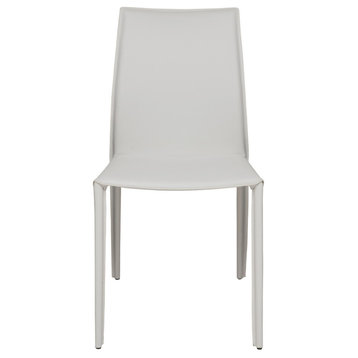 Sienna Leather Dining Chair, Matte White