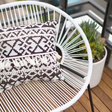 Acapulco Bench with Potted Succulents