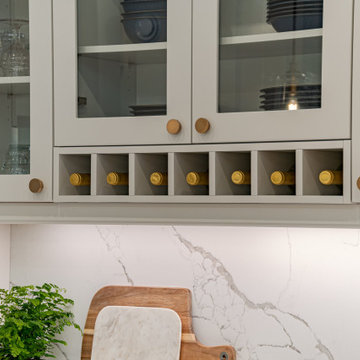 Warm White Shaker with Brushed Gold Accent