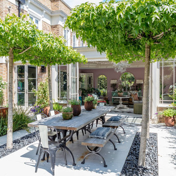 An orangery addition and space that creates the feel of continental living