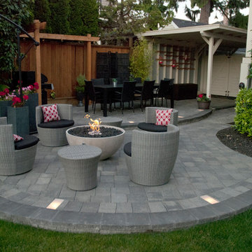 Lighted Circular Patio Area