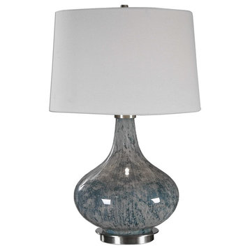 Celinda Blue Gray Glass Lamp By Designer David Frisch