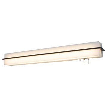 Apex 50" LED Overbed Wall Light, Espresso, Jute Shade