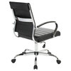 Benmar Mid-Back Swivel Leather Office Chair With Chrome Base, Black