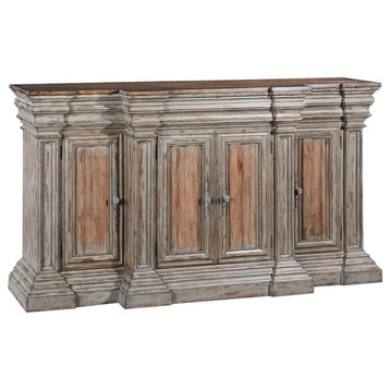 Sideboard Cathedral Reclaimed Wood  Heavy Cornice Moldings  Linen