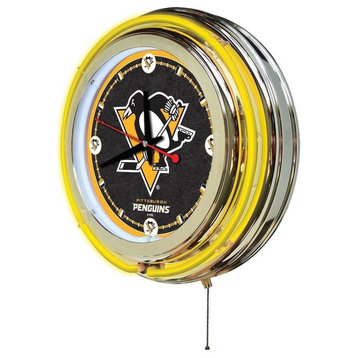 Pittsburgh Penguins Neon Clock