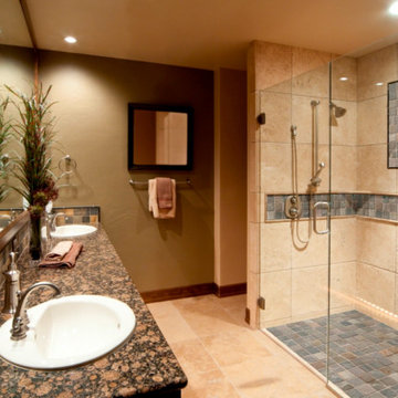 Bathroom- Golden White 2X2 Tumbled Mosaic