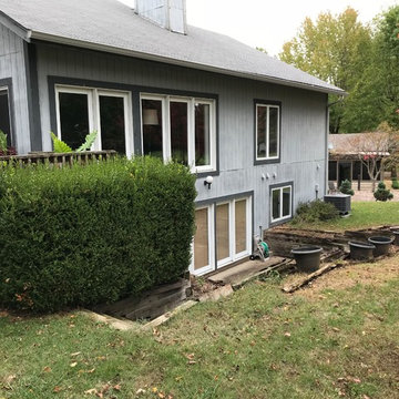 Lake St. louis Country Club: Wooden retaining wall renovation. New Anchor walls