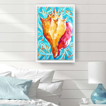 'Giant Conch' Wrapped Canvas Coastal Wall Art