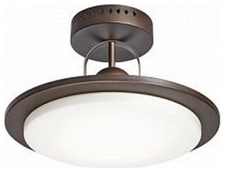 Kichler Oil Rubbed Bronze And Etched Glass Semi Flush LED Ceiling Light