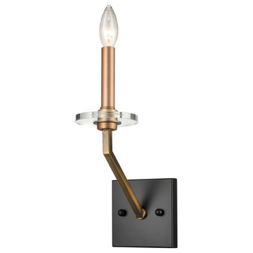 Innovations Raleigh 1-Light Wall Sconce 331-1W-BBG, Black Brushed Brass