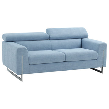 Pasargad Home Serena Modern Sofa (Blue Loveseat)