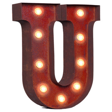 Vintage Retro Lights and Signs Letter "U"