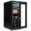 AKDY 16 Bottle Dual Zone Wire Shelves Freestanding Compressor Wine Cooler