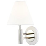 Mitzi by Hudson Valley Lighting - Robbie 1-Light Wall Sconce, Polished Nickel & White Finish, White Linen Shade - We get it. Everyone deserves to enjoy the benefits of good design in their home, and now everyone can. Meet Mitzi. Inspired by the founder of Hudson Valley Lighting's grandmother, a painter and master antique-finder, Mitzi mixes classic with contemporary, sacrificing no quality along the way. Designed with thoughtful simplicity, each fixture embodies form and function in perfect harmony. Less clutter and more creativity, Mitzi is attainable high design.