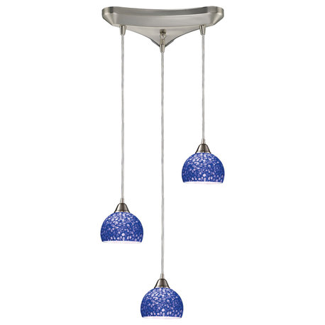 Cira 3 Light Mini Pendant, Incandescent, Triangular Canopy