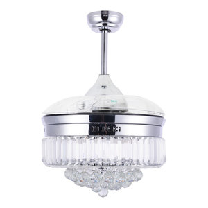 Belladepot Crystal Bladeless Ceiling Fan Drum Chandelier