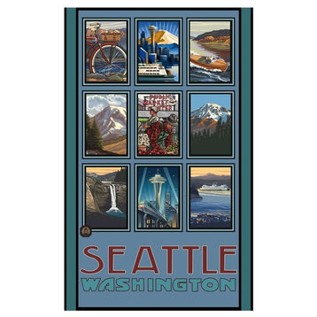Paul A. Lanquist Seattle Washington Collage Art Print, 30"x45"