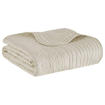 Microfiber Oversized Quilted Throw With Scalloped Edges, MP50-1215