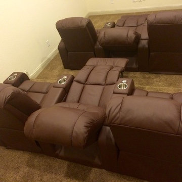 Palliser Custom Leather Theater Chairs, "The Equalizer"