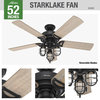Hunter 52" Starklake Natural Iron Ceiling Fan, LED Light Kit and Pull Chain