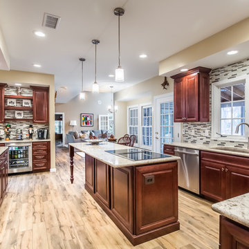 Traditional Expansive Kitchen with Large Island