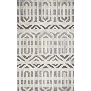 Rizzy Home Suffolk SK336A Gray Geometric Area Rug, Runner 2'6" x 8'