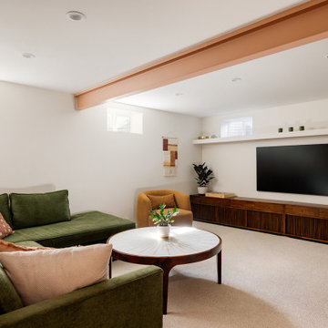 Multi-Functional Basement Conversion: Secret Office + Open Play Space