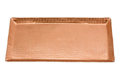 Beaten Copper Rectangle Tray, 23cm x 45cm