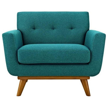 Griffon Upholstered Fabric Armchair, Teal