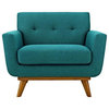 Griffon Upholstered Fabric Armchair, Teal