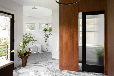 Inspiration for a contemporary bathroom remodel in Louisville