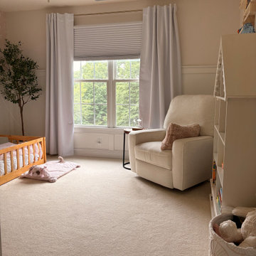 Blackout Cellular Shades with Lined Drapery for a Toddler Bedroom