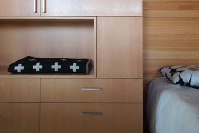 Inspiration for a modern bedroom remodel in New York