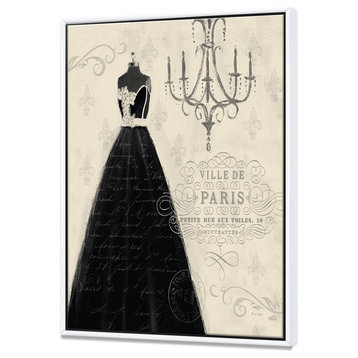 Designart French Chandeliers Couture Iv Fashion Print Canvas Art, White, 30x40