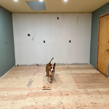 After sheetrock and floor prep